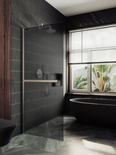 Душевая перегородка MaybahGlass MGD-730-5ш 79см хром матовый